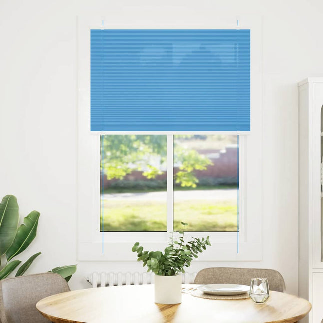 Plisségardin Blå 85x100 cm Stofbredde 84,4 cm Polyester