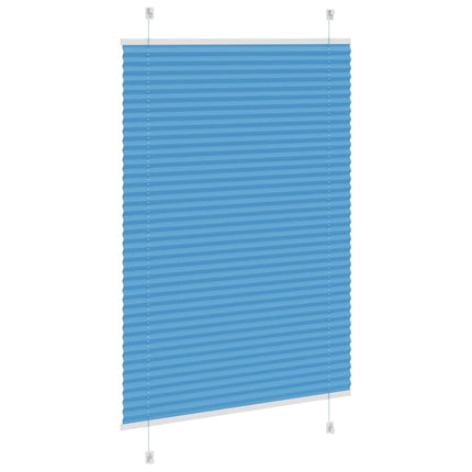 Plisségardin Blå 100x100 cm Stofbredde 99,4 cm Polyester