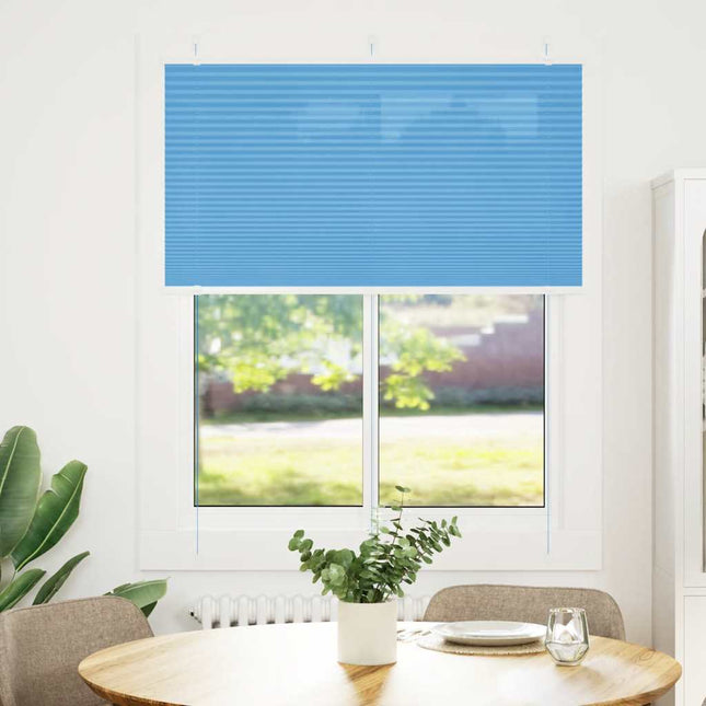 Plisségardin Blå 105x100 cm Stofbredde 104,4 cm Polyester