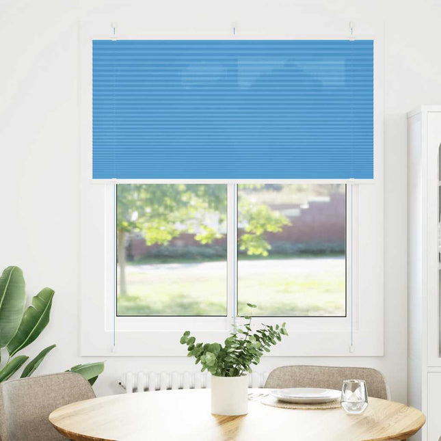 Plisségardin Blå 120x100 cm Stofbredde 119,4 cm Polyester