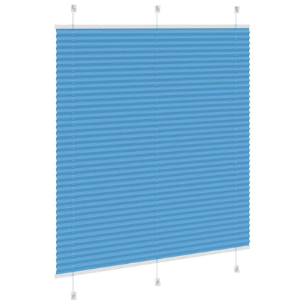 Plisségardin Blå 120x100 cm Stofbredde 119,4 cm Polyester