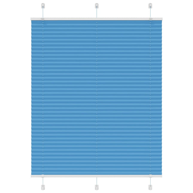 Plisségardin Blå 105x150 cm Stofbredde 104,4 cm Polyester