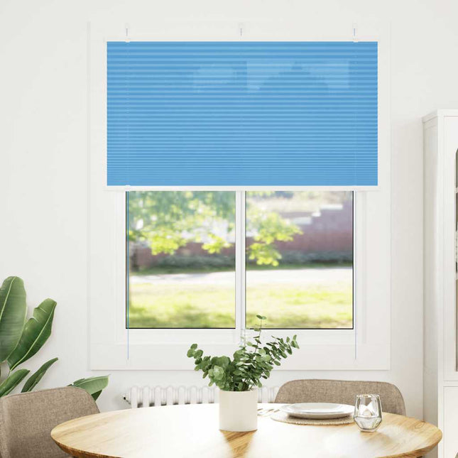Plisségardin Blå 110x150 cm Stofbredde 109,4 cm Polyester