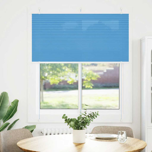 Plisségardin Blå 115x150 cm Stofbredde 114,4 cm Polyester