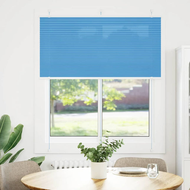 Plisségardin Blå 120x150 cm Stofbredde 119,4 cm Polyester
