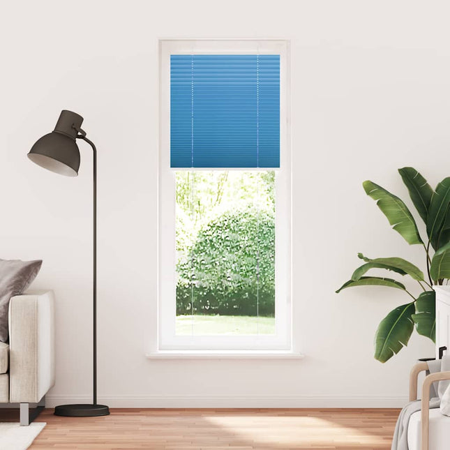 Plisségardin Blå 80x200 cm Stofbredde 79,4 cm Polyester