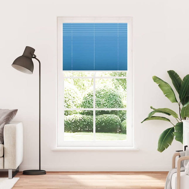 Plisségardin Blå 105x200 cm Stofbredde 104,4 cm Polyester