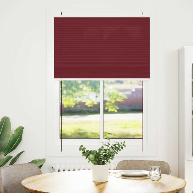 Plisségardin Bordeauxrød 95x150 cm Stofbredde 94,4 cm Polyester