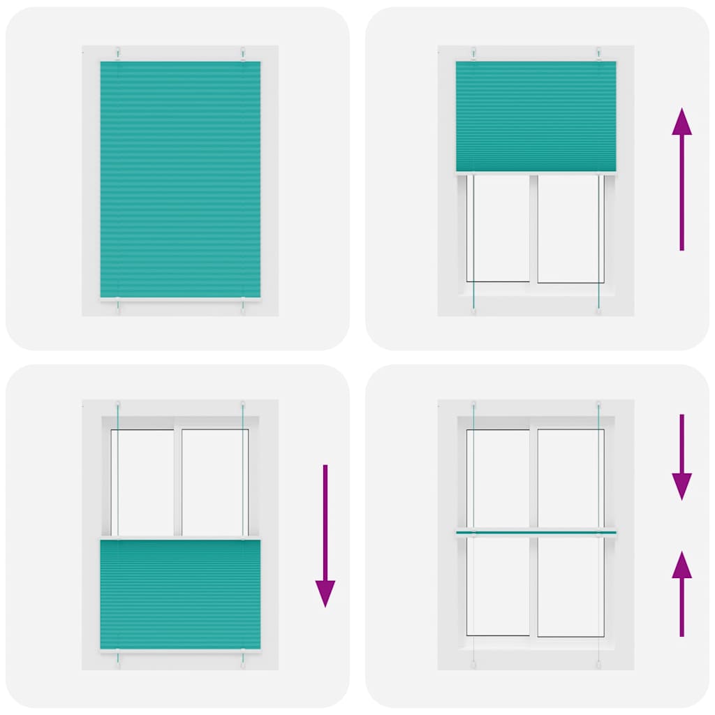 Plisségardin Benzin Grøn 100x100 cm Stofbredde 99,4cm Polyester