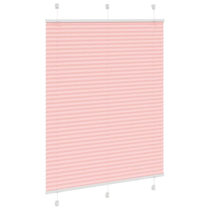 Plisségardin Lyserød 105x100 cm Stofbredde 104,4 cm Polyester