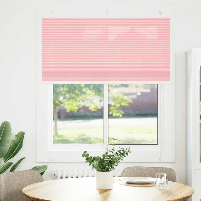 Plisségardin Lyserød 115x100 cm Stofbredde 114,4 cm Polyester