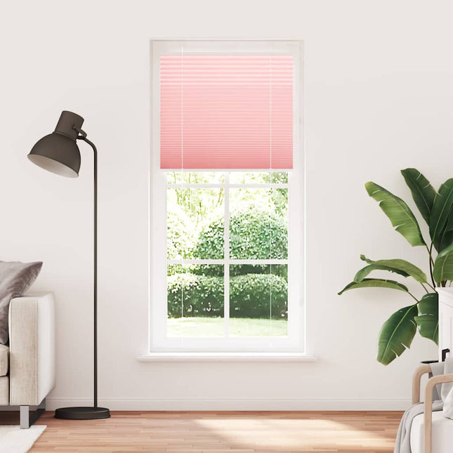 Plisségardin Lyserød 90x200 cm Stofbredde 89,4 cm Polyester