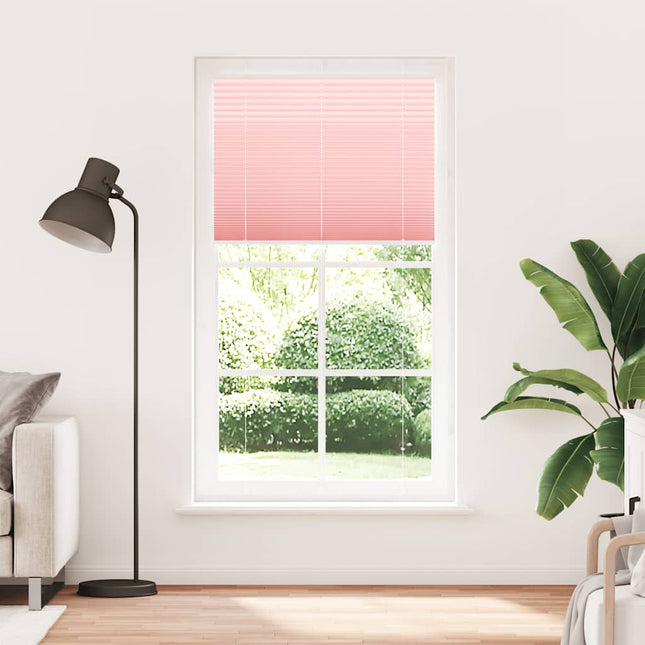 Plisségardin Lyserød 105x200 cm Stofbredde 104,4 cm Polyester
