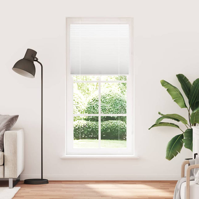 Plisségardin Hvid 90x200 cm Stofbredde 89,4 cm Polyester