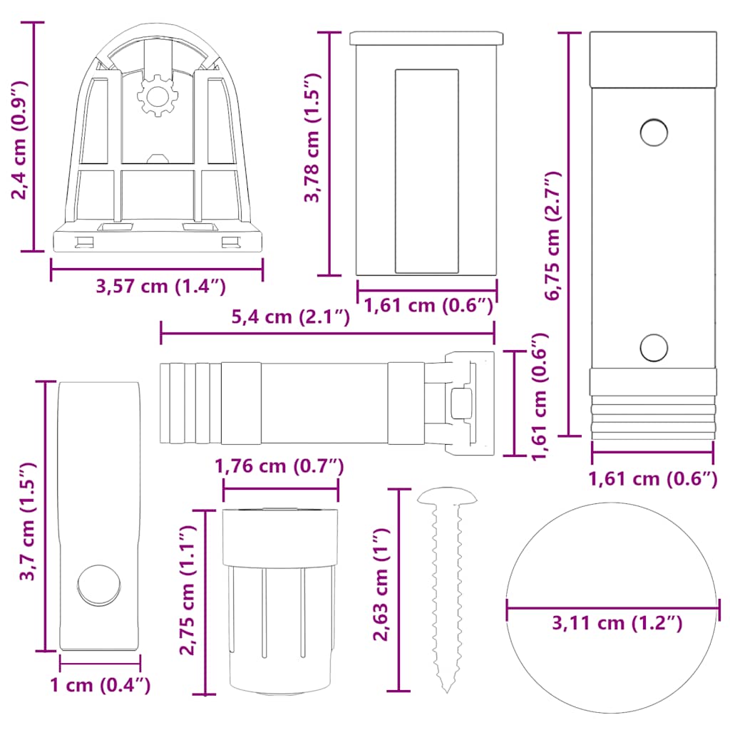 30 dele rullegardinbeslag 18 mm