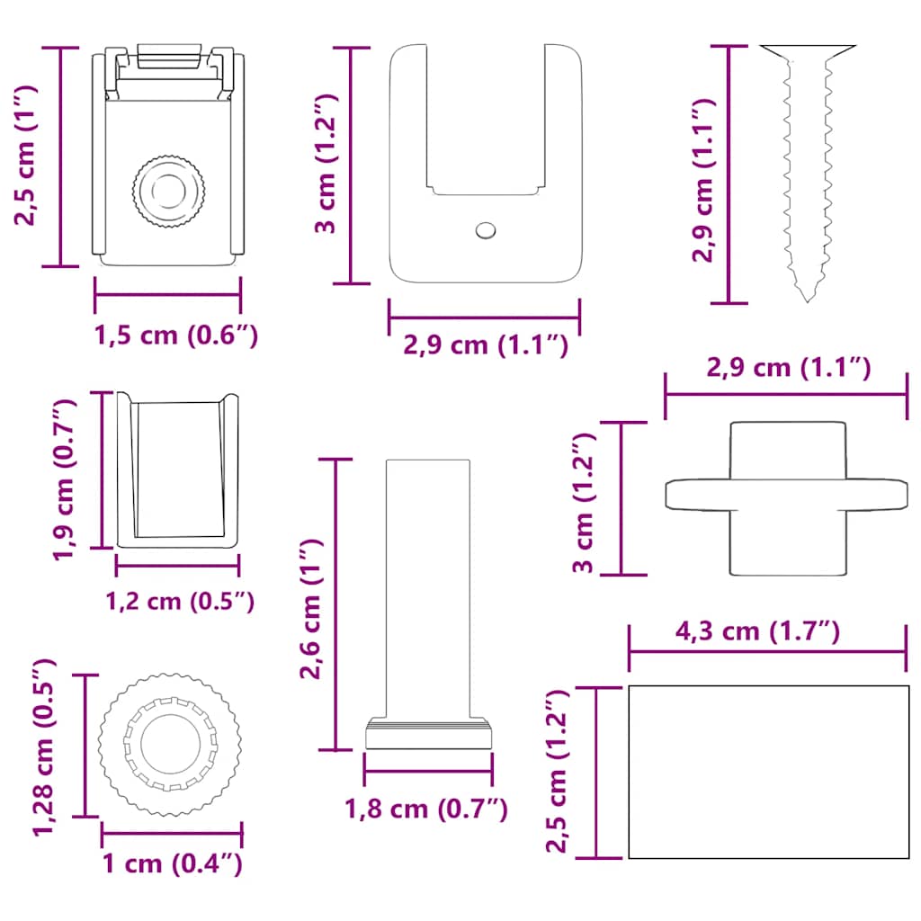 36 dele rullegardinbeslag