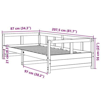 daybed 80x200 cm massivt fyrretræ naturfarvet