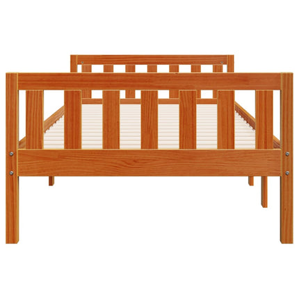 juniorseng uden madras 80x200 cm massivt fyrretræ gyldenbrun