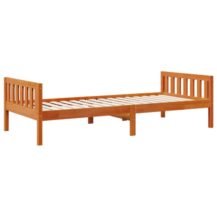 juniorseng uden madras 80x200 cm massivt fyrretræ gyldenbrun