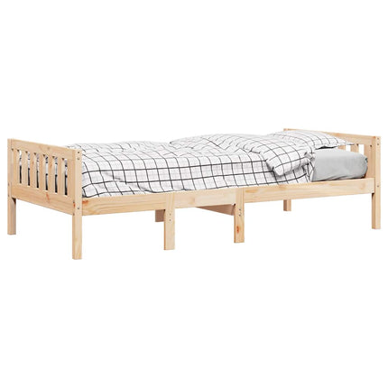 juniorseng uden madras 90x190 cm massivt fyrretræ