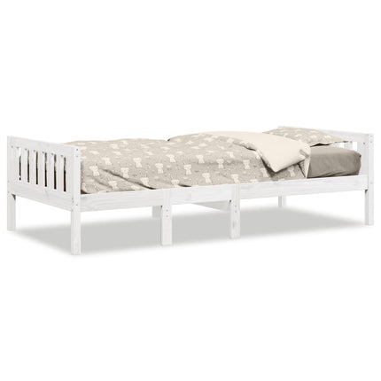 juniorseng uden madras 90x190 cm massivt fyrretræ hvid