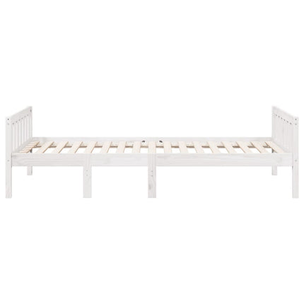 juniorseng uden madras 90x190 cm massivt fyrretræ hvid