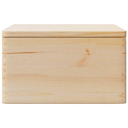 trækasse med låg 40x30x23 cm massivt fyrretræ