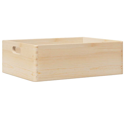 trækasse med håndtag 40x30x13 cm massivt træ fyrretræ