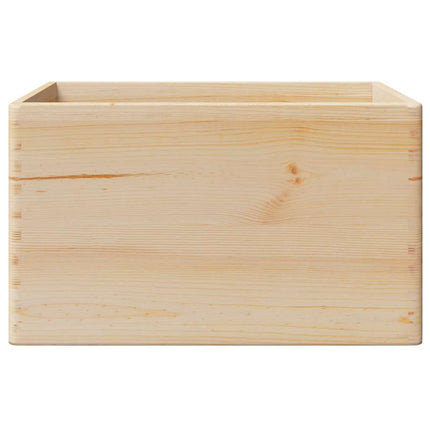 trækasse med håndtag 40x30x23 cm massivt træ fyrretræ