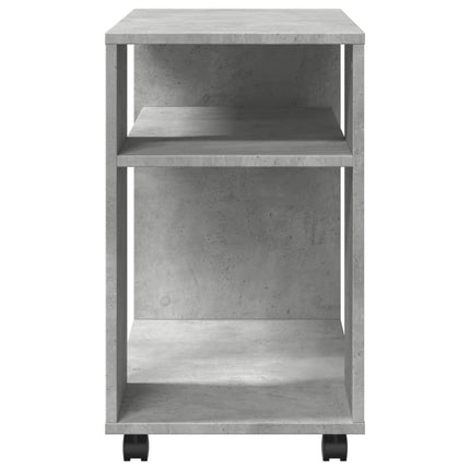 sidebord med hjul 70x35x60 cm konstrueret træ betongrå