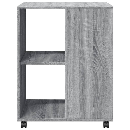 sidebord med hjul 55x60x78cm konstrueret træ grå sonoma-eg