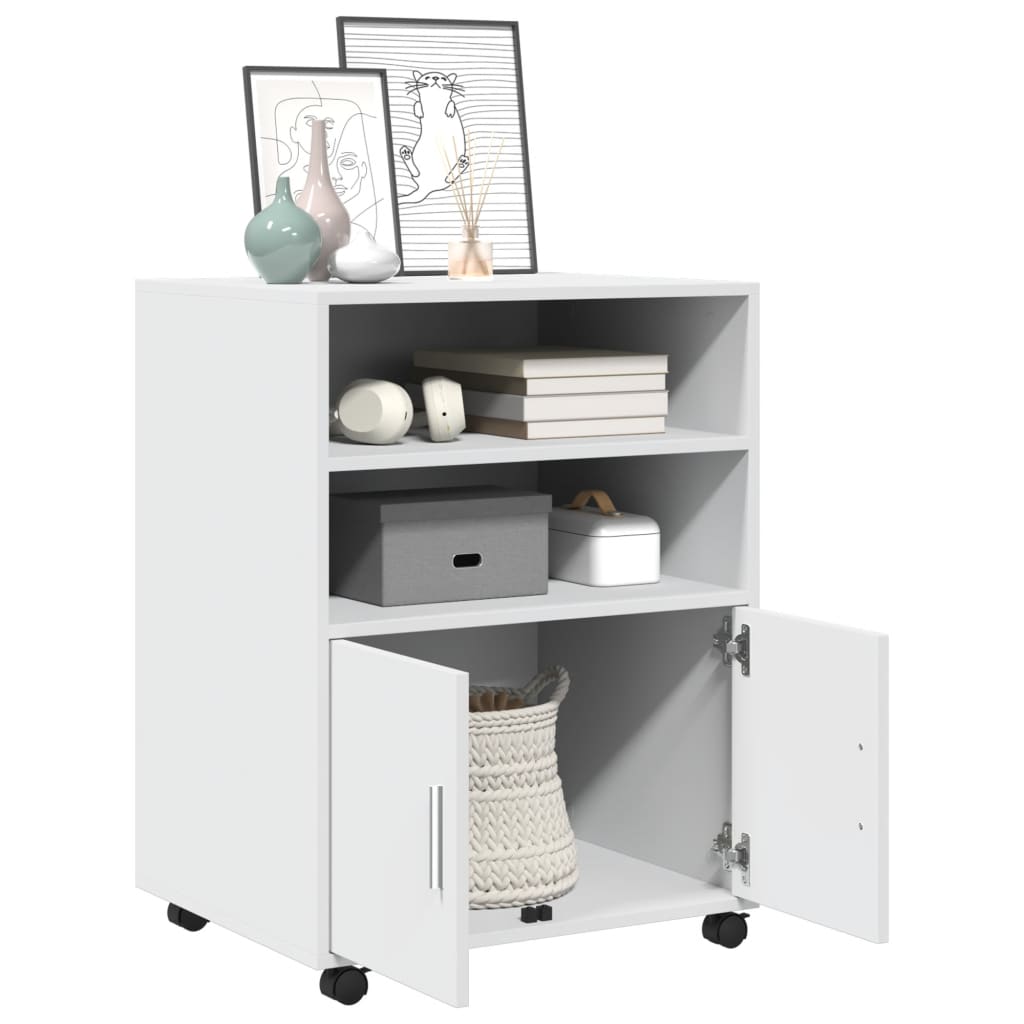 rullebord 60x48x81 cm konstrueret træ hvid