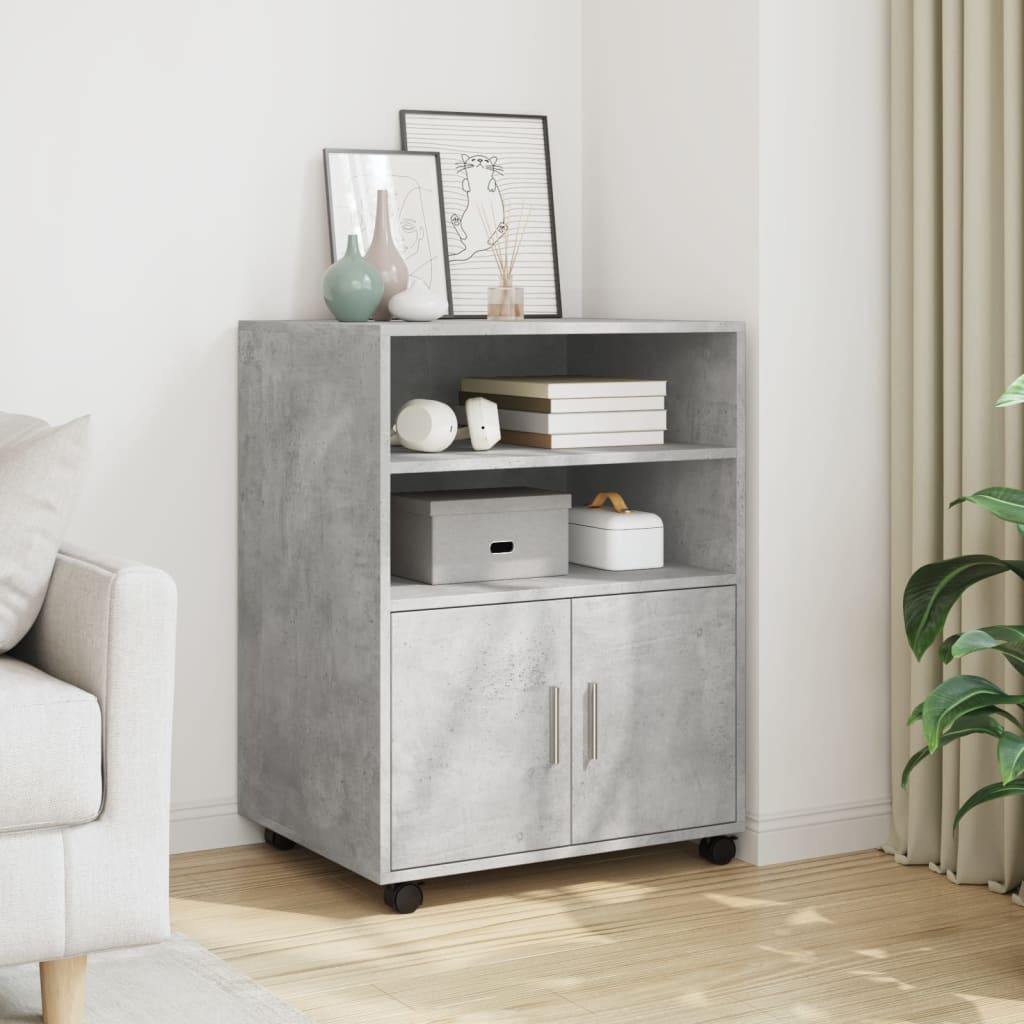 rullebord 60x48x81 cm konstrueret træ betongrå