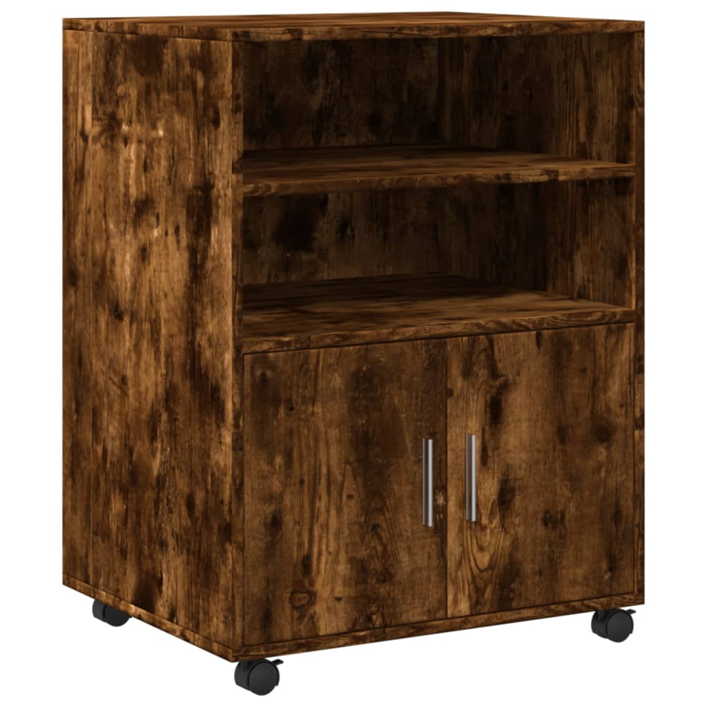 rullebord 60x48x81 cm konstrueret træ røget egetræsfarve