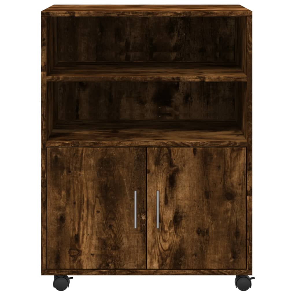 rullebord 60x48x81 cm konstrueret træ røget egetræsfarve