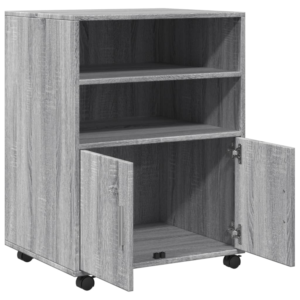 rullebord 60x48x81 cm konstrueret træ grå sonoma-eg