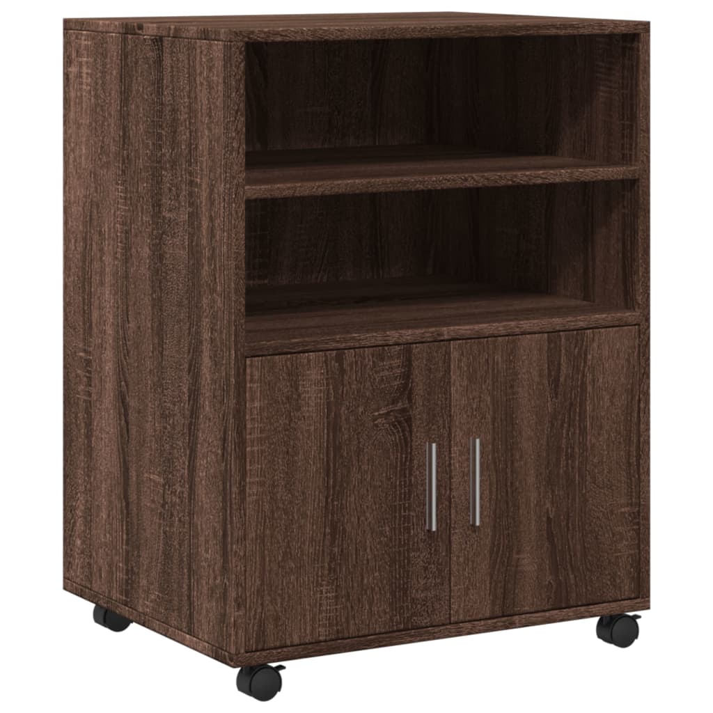 rullebord 60x48x81 cm konstrueret træ brun egetræsfarve