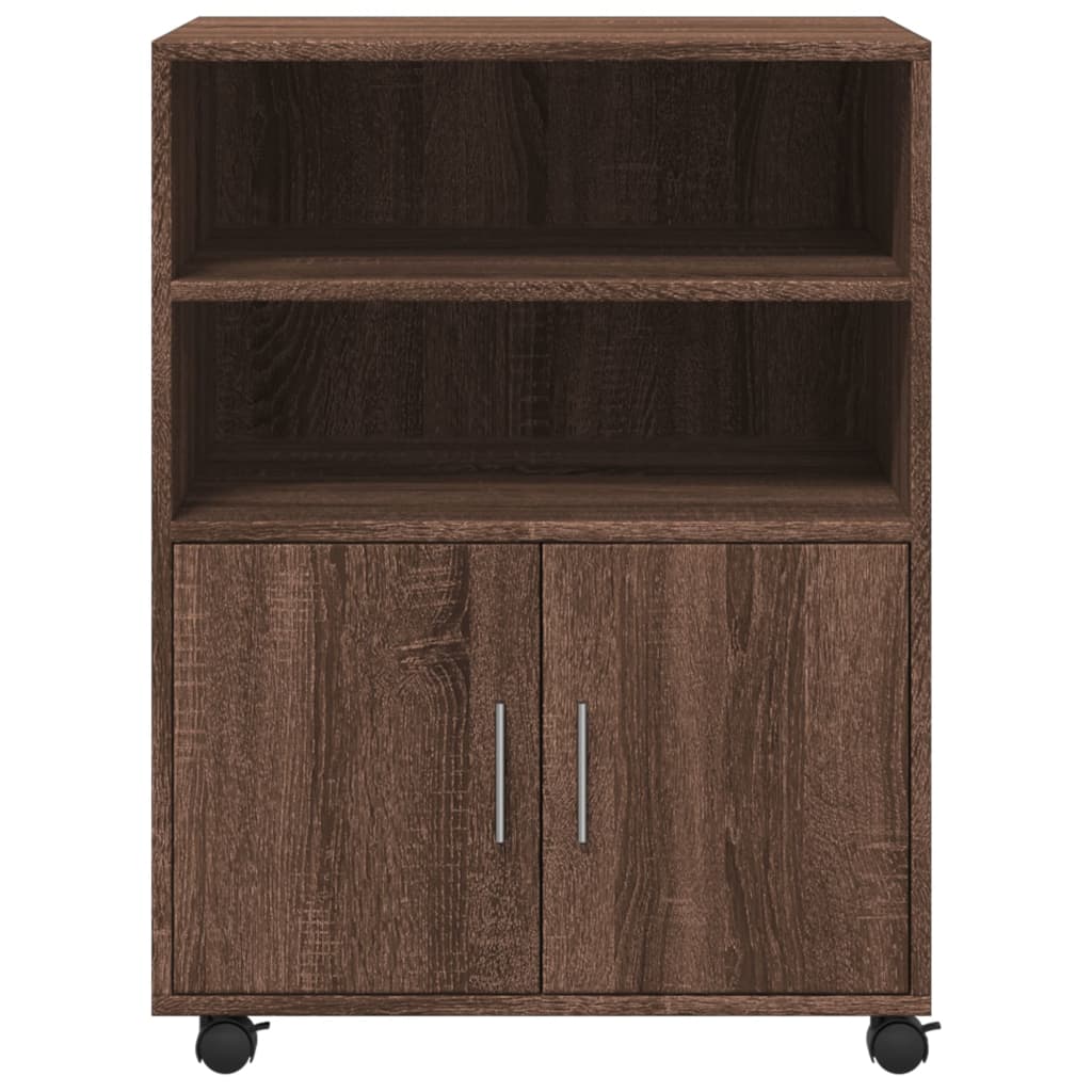 rullebord 60x48x81 cm konstrueret træ brun egetræsfarve