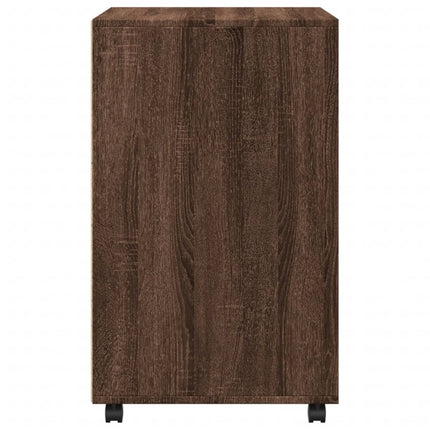 rullebord 60x48x81 cm konstrueret træ brun egetræsfarve