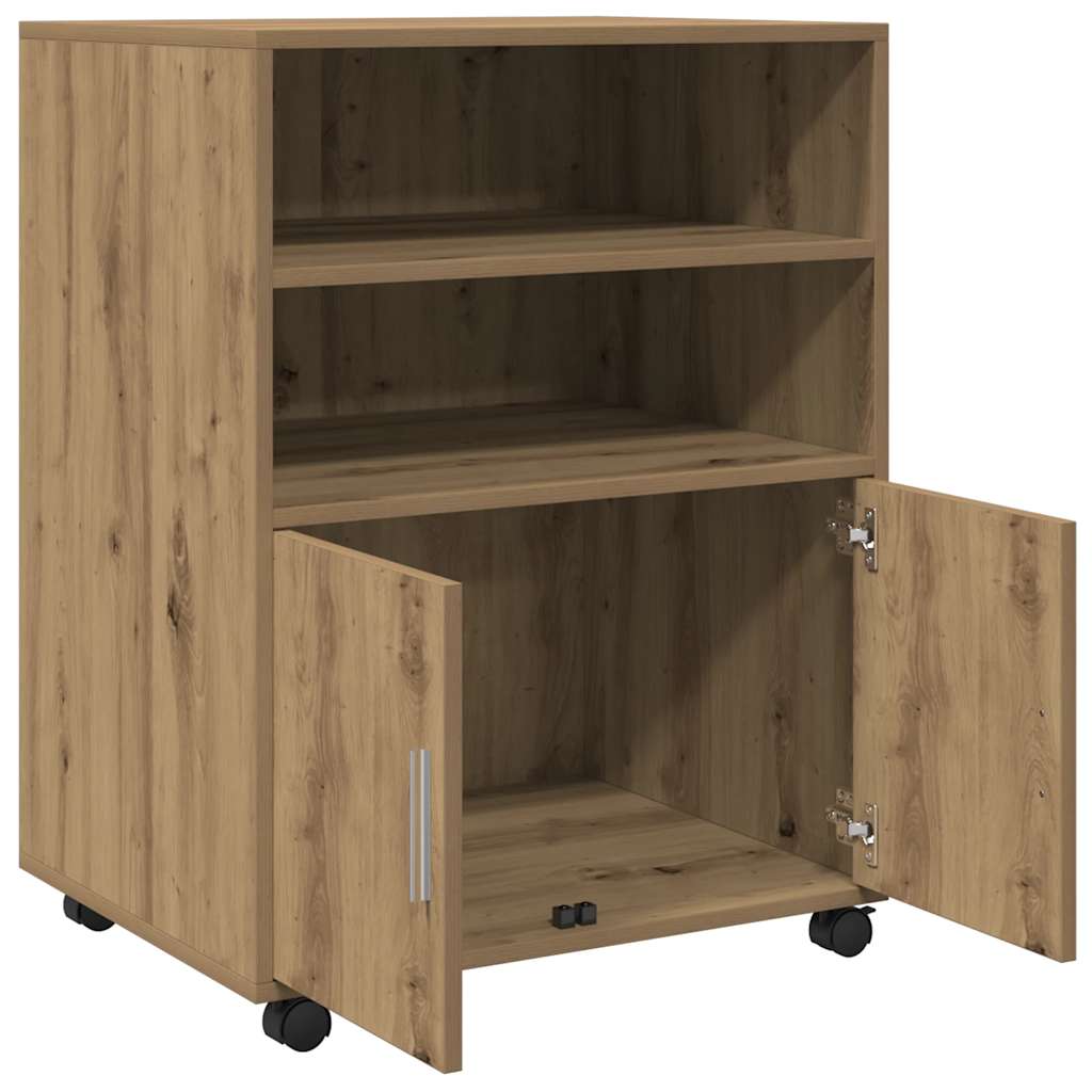 rullebord 60x48x81 cm konstrueret træ egetræsfarve