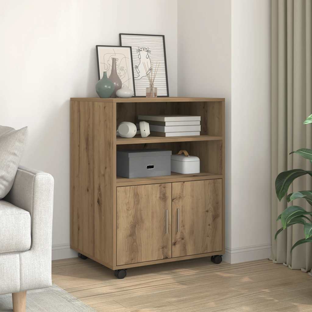 rullebord 60x48x81 cm konstrueret træ egetræsfarve