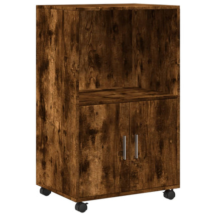 rullebord 55x40x91 cm konstrueret træ røget egetræsfarve