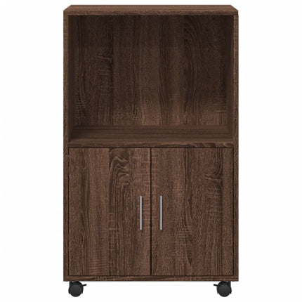 rullebord 55x40x91 cm konstrueret træ brun egetræsfarve