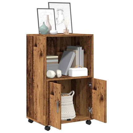 rullebord 55x40x91 cm konstrueret træ gammelt trælook