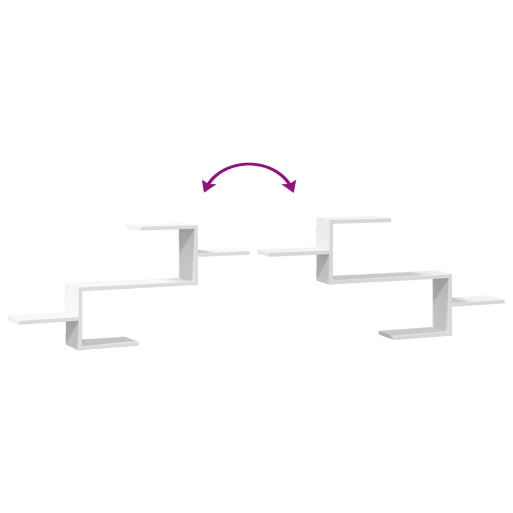 væghylde 104x15x49 cm konstrueret træ hvid