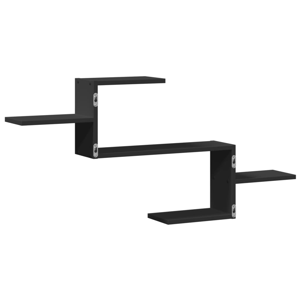 væghylde 104x15x49 cm konstrueret træ sort