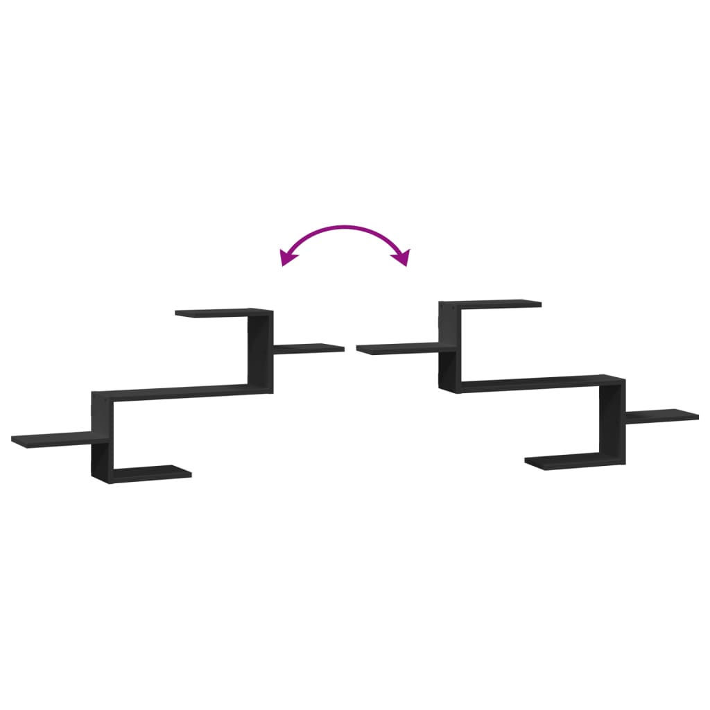 væghylde 104x15x49 cm konstrueret træ sort