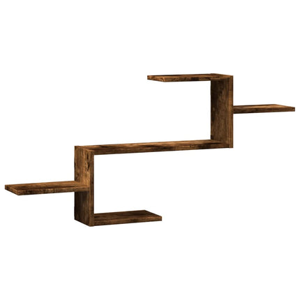 væghylde 104x15x49 cm konstrueret træ røget egetræsfarve