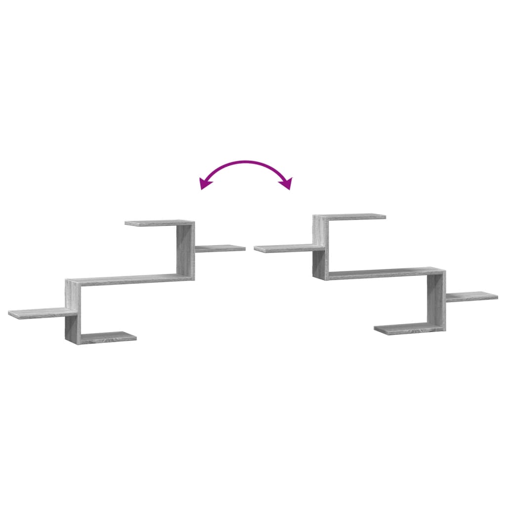 væghylde 104x15x49 cm konstrueret træ grå sonoma-eg