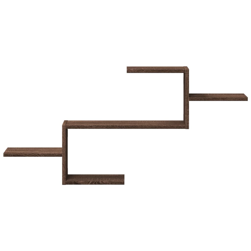 væghylde 104x15x49 cm konstrueret træ brun egetræsfarve